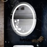 Kids Oval LED Bathroom Mirror with Touch Sensor & Playful Character Design